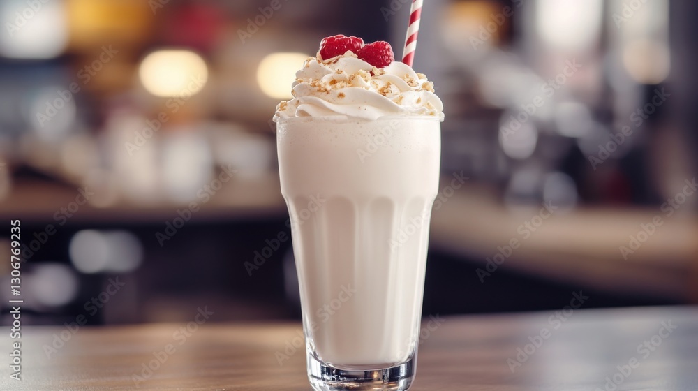 Delicious milkshake served with a straw for a refreshing treat perfect for any occasion Delicious milkshake served with a straw for a refreshing treat perfect for any occasion