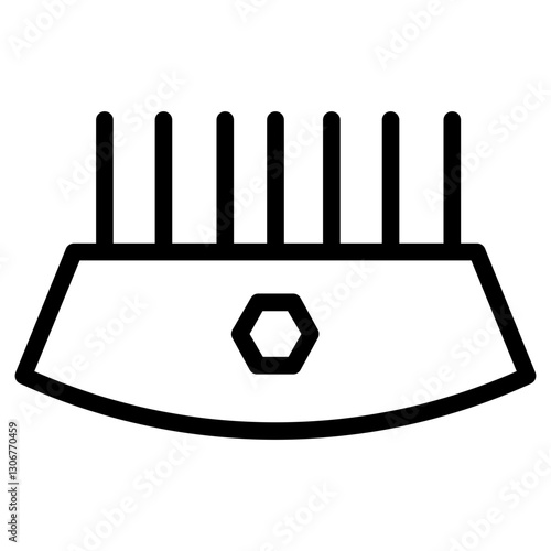 Hair Brush Radial Line Icon