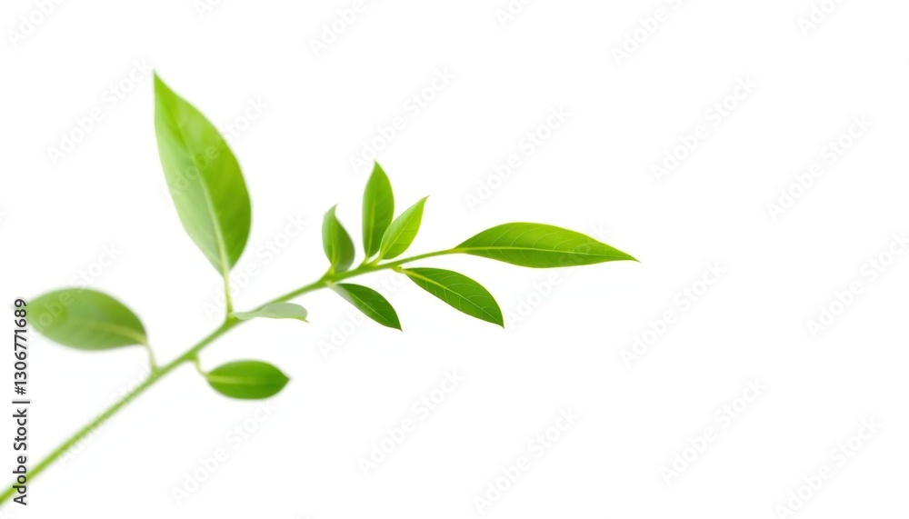 Single vibrant green plant, isolated on pure white background, healthy, vibrant Single vibrant green plant, isolated on pure white background, healthy, vibrant