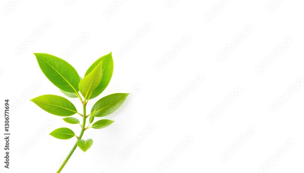 Single vibrant green plant, isolated on pure white backdrop, minimalist, green Single vibrant green plant, isolated on pure white backdrop, minimalist, green