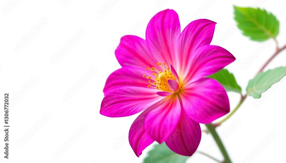 A single, vibrant bloom isolated against a pure white backdrop, botany, detail A single, vibrant bloom isolated against a pure white backdrop, botany, detail