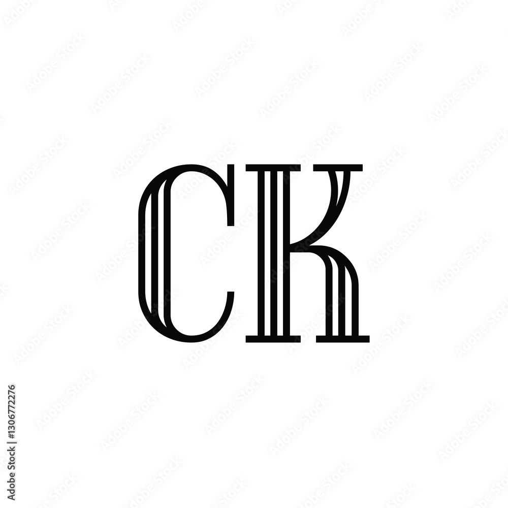 CK monogram logo design letter text name symbol monochrome logotype alphabet character simple logo CK monogram logo design letter text name symbol monochrome logotype alphabet character simple logo