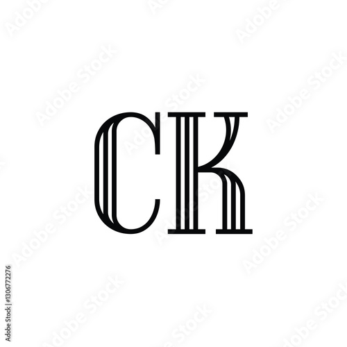 CK monogram logo design letter text name symbol monochrome logotype alphabet character simple logo