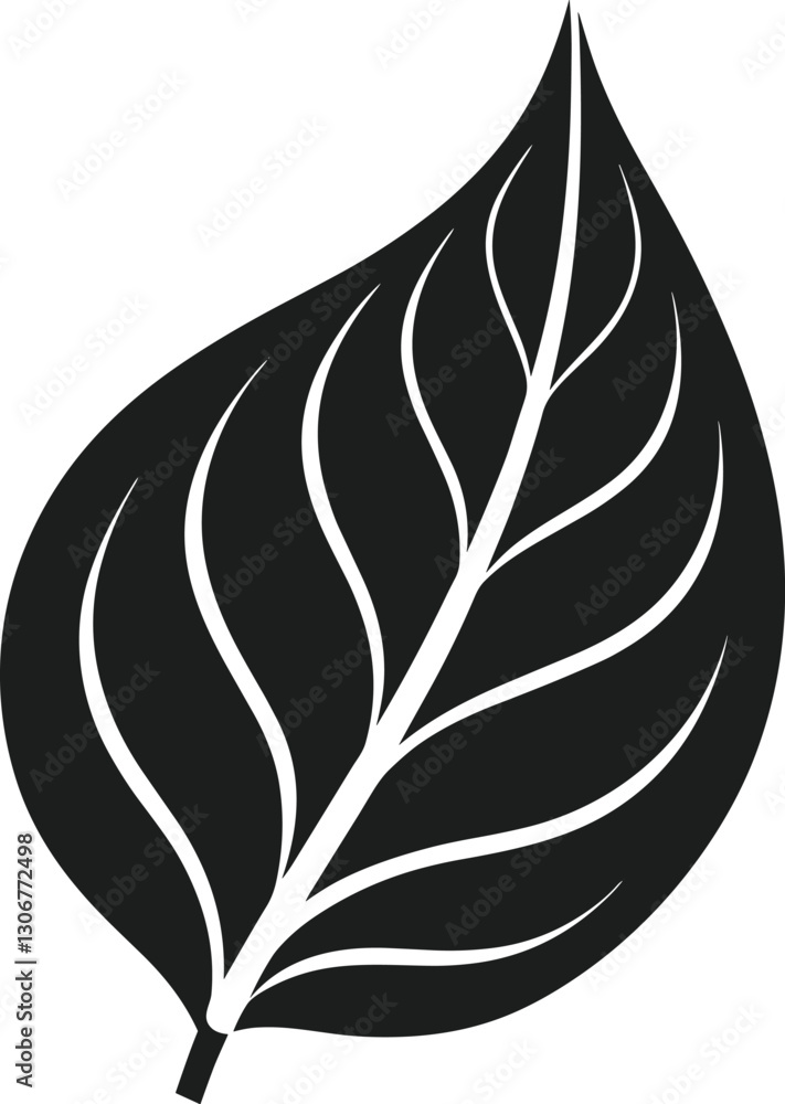 Elegant Leaf Silhouette - Minimalist Botanical Vector Illustration Elegant Leaf Silhouette - Minimalist Botanical Vector Illustration