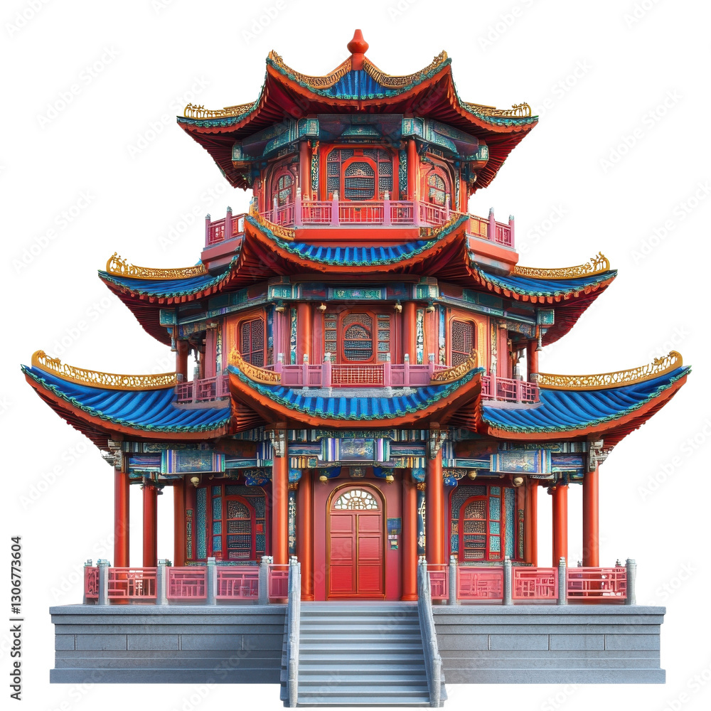 Serene Chinese Temple Architecture on transparent background. Serene Chinese Temple Architecture on transparent background.