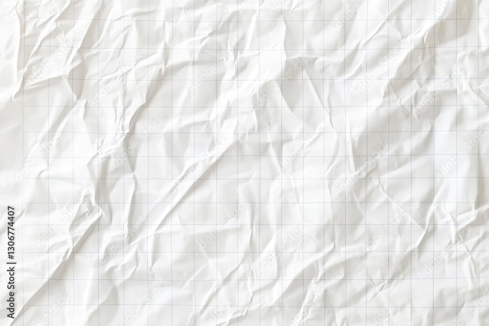 White paper texture background with crumpled lines for school or work notes, blank sheet of textured white paper, grid pattern on a piece of textured white graph notebook page, vector illustration, White paper texture background with crumpled lines for school or work notes, blank sheet of textured white paper, grid pattern on a piece of textured white graph notebook page, vector illustration,