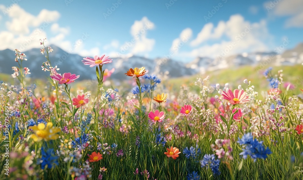 Vibrant wildflowers bloom in mountain meadow (1) Vibrant wildflowers bloom in mountain meadow (1)