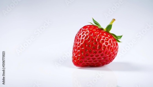 Wallpaper Mural Single ripe strawberry, vibrant red, glossy surface, isolated, garden, strawberry Torontodigital.ca