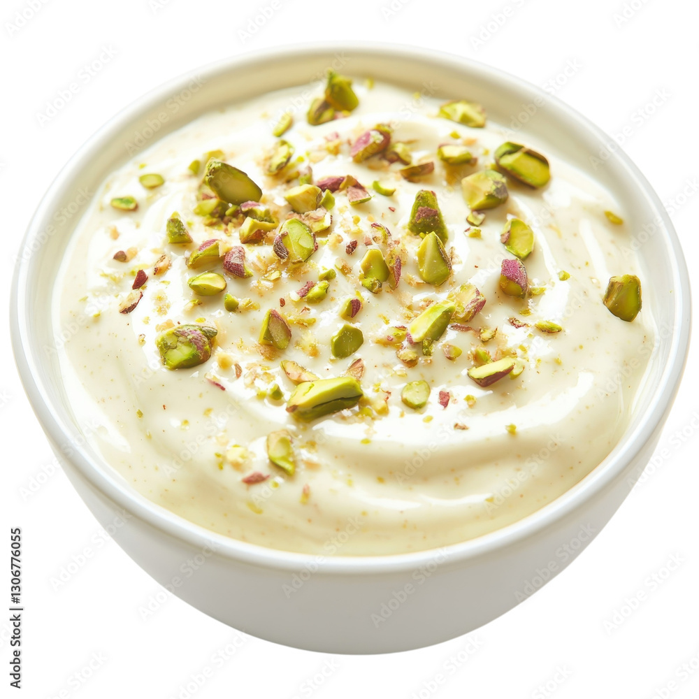 Creamy Dessert Bowl Close Up on transparent background. Creamy Dessert Bowl Close Up on transparent background.