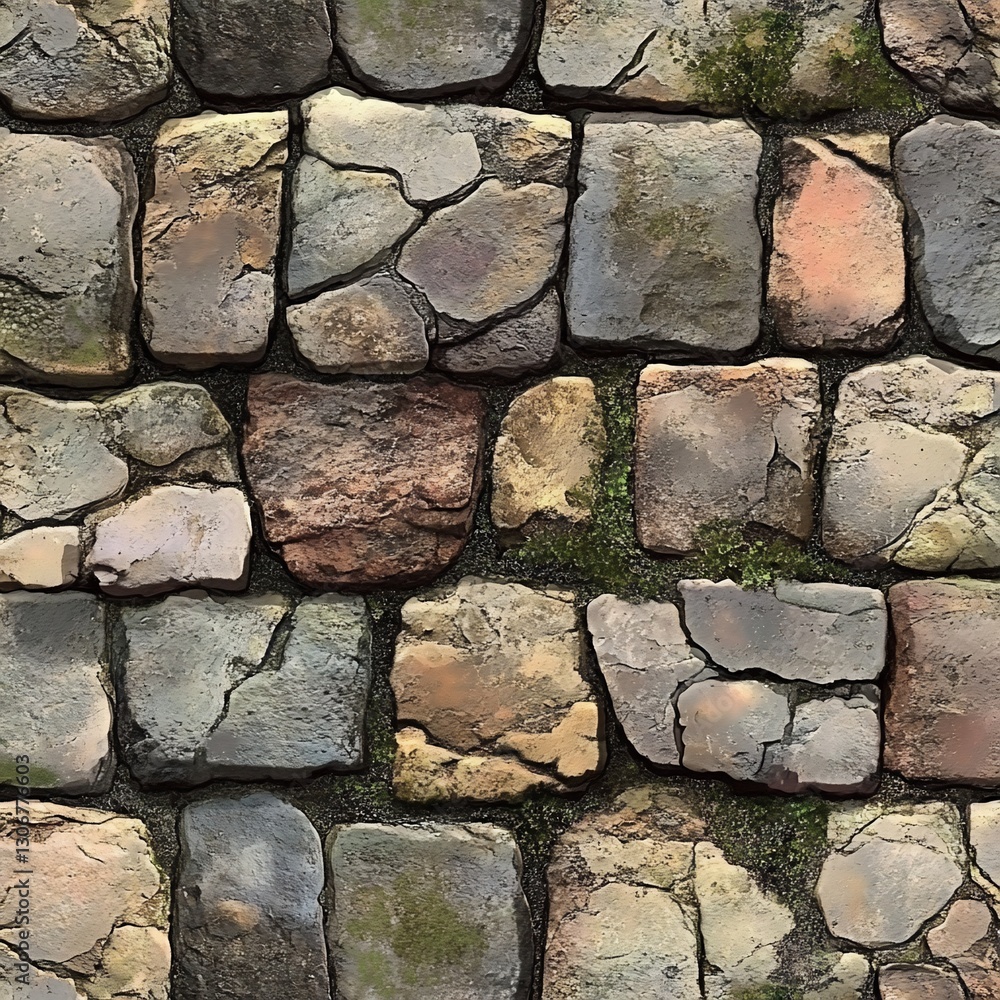 Obraz premium Weathered stone pavement texture