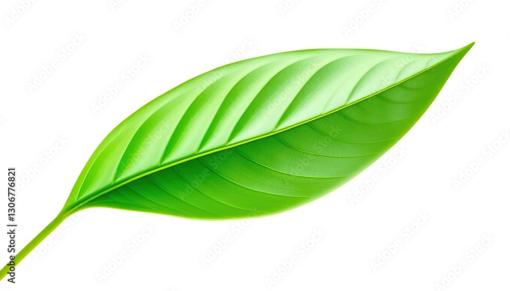 Single leaf, isolated on pure white background, clean, shape Single leaf, isolated on pure white background, clean, shape