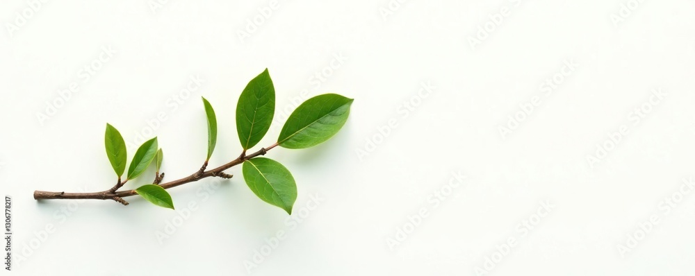 Fototapeta premium Single branch isolated on white background with some subtle texture, isolation, nature