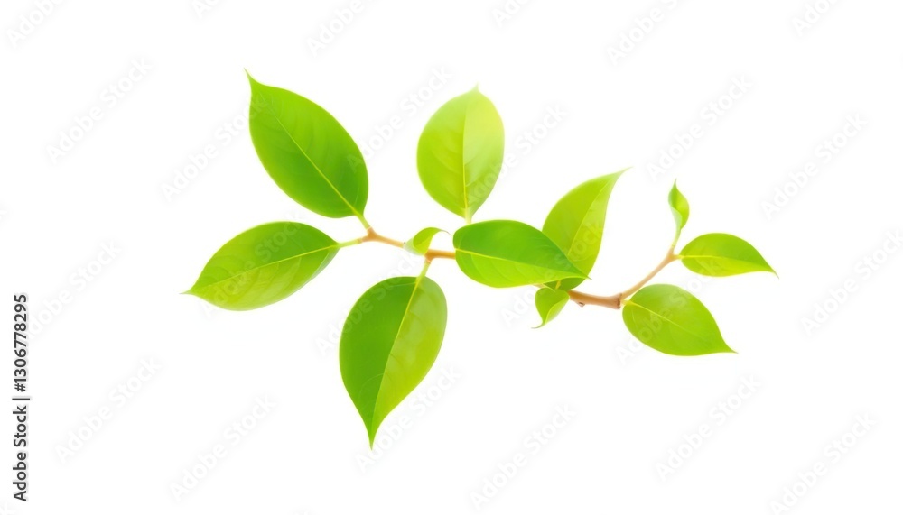 Single vibrant green plant, isolated on pure white, isolated, single Single vibrant green plant, isolated on pure white, isolated, single