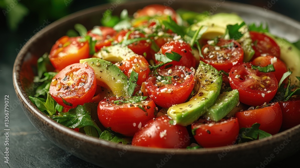 fresh and vibrant salad with avocado tomatoes and creamy dressing fresh and vibrant salad with avocado tomatoes and creamy dressing