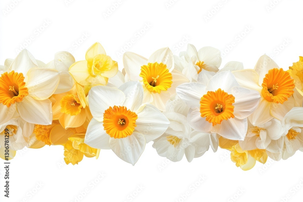 Obraz premium Beautiful Arrangement of Daffodils in White and Yellow Colors