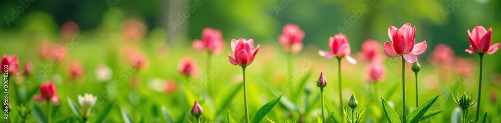 Tuberose flowers start to develop and expand in a lush green meadow, nature, wildflowers, plants Tuberose flowers start to develop and expand in a lush green meadow, nature, wildflowers, plants