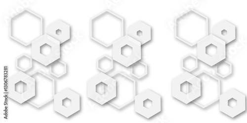 Futuristic Abstract White and Grey Hexagonal Technology-Inspired Geometric Pattern for Modern Website Templates, Digital Wallpapers, and Professional Design Applications

