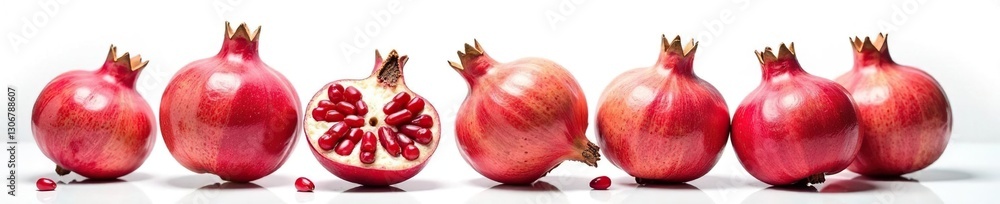 Pomegranate flowers on white background with shallow depth of field, botanical, isolated, nature Pomegranate flowers on white background with shallow depth of field, botanical, isolated, nature