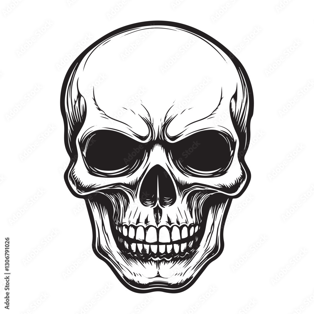 Artwork Hand drawn human skull head vector illustration Artwork Hand drawn human skull head vector illustration