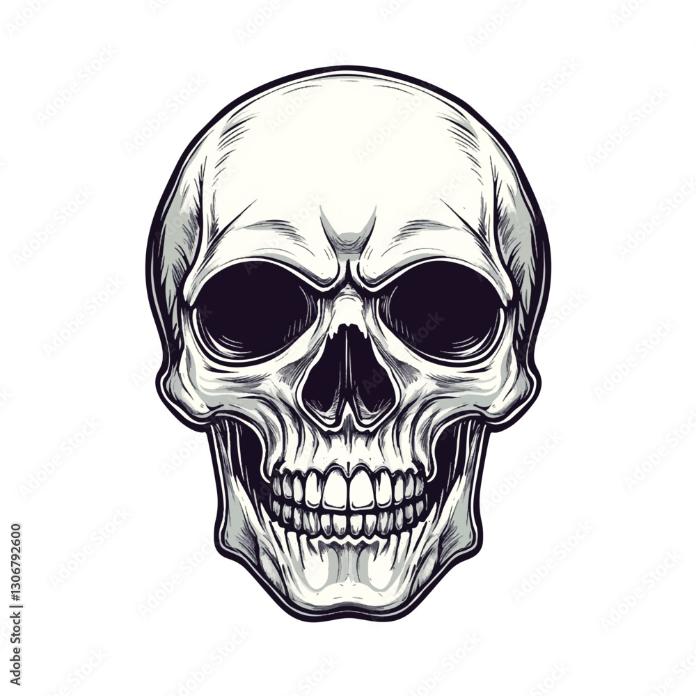 Artwork Hand drawn human skull head vector illustration Artwork Hand drawn human skull head vector illustration