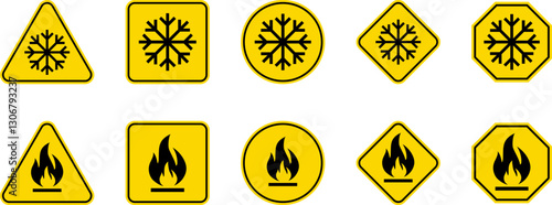 Caution Warning Dangerous alarm set, danger sign collection, attention vector icon, yellow, red and black fatal error message element, exclamation mark of warning attention icon symbol