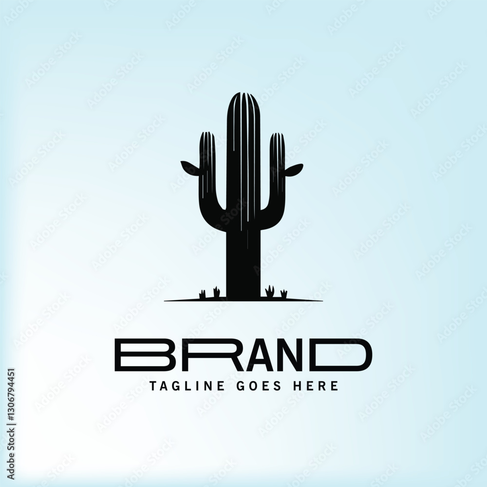 Fototapeta premium cactus black logo 