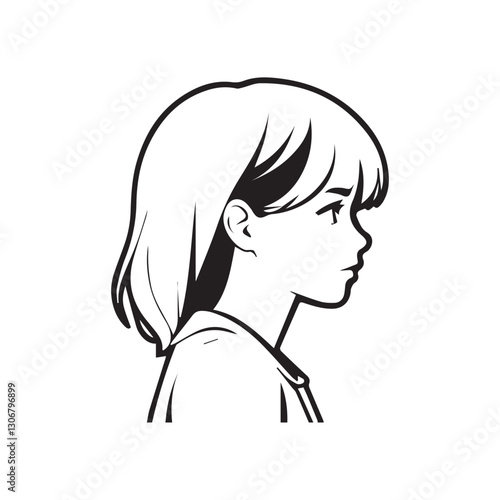 Side view of a thoughtful anime girl