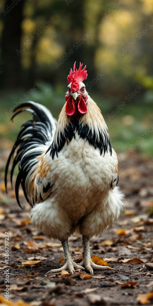 Fototapeta premium Concept photo of a cockerel with space for text