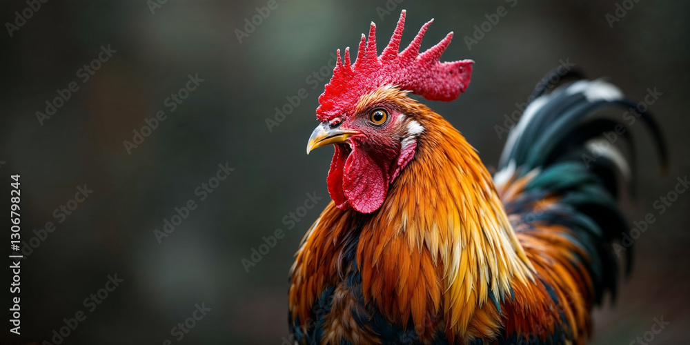 Fototapeta premium Concept photo of a cockerel with space for text