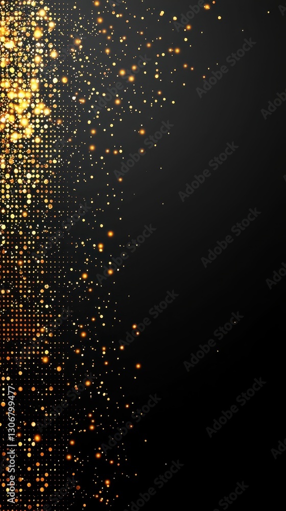 Sparkling Golden Glitter Background with Black Gradient Texture Sparkling Golden Glitter Background with Black Gradient Texture