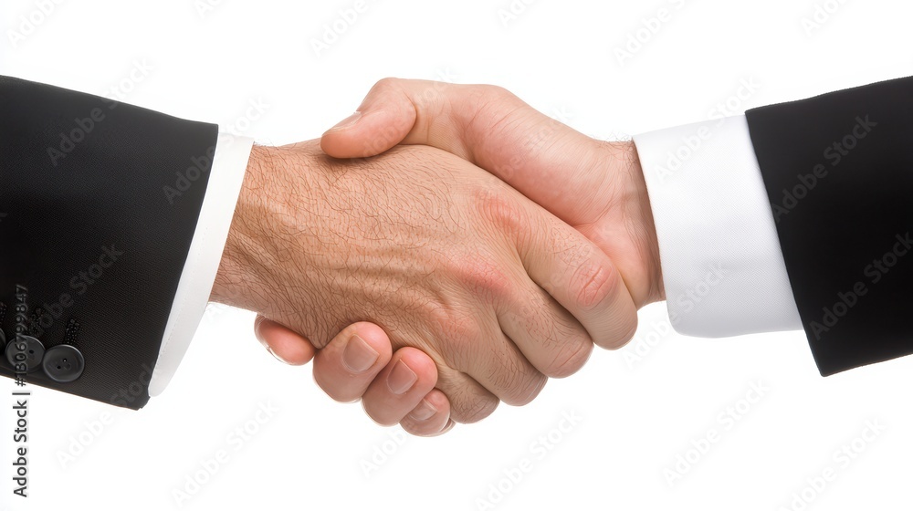 Business Handshake Symbolizing Partnership and Collaboration Between Two Professionals