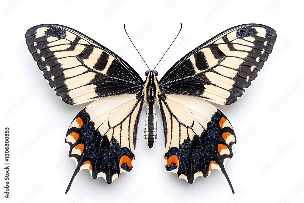 Fototapeta premium Butterfly Papilio machaon isolated on white