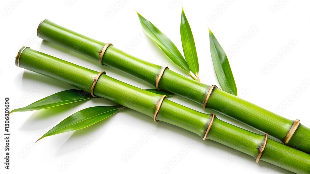 Fototapeta premium Green Bamboo Stalks and Leaves