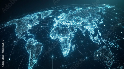 Luminous Cartography: Interwoven Digital Networks and Transcontinental Trade Hubs in a Technologically-Driven Global Economy