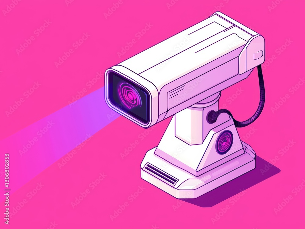 Cyber Security Digital Scan Threat Detection Concept with Modern Camera Illustration Cyber Security Digital Scan Threat Detection Concept with Modern Camera Illustration