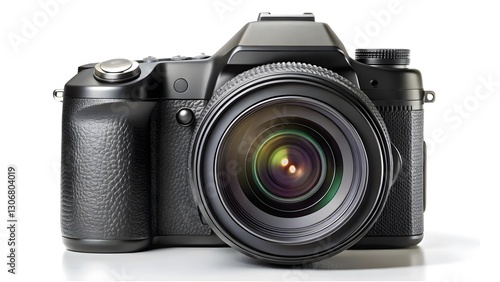 Digital SLR Camera on White Background
