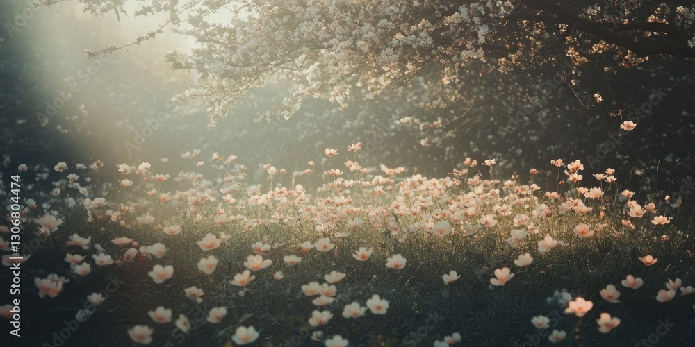 Fototapeta premium Spring flowers blossoms nature vegetation.