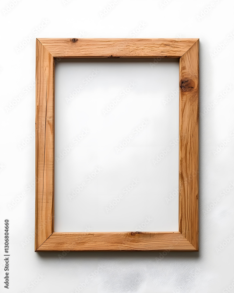 3d Wooden picture frame mock up isolated on white background 3d Wooden picture frame mock up isolated on white background