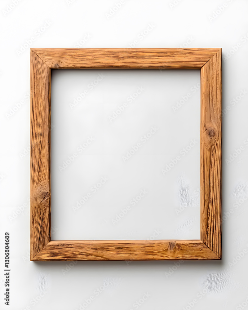 3d Wooden picture frame mock up isolated on white background 3d Wooden picture frame mock up isolated on white background