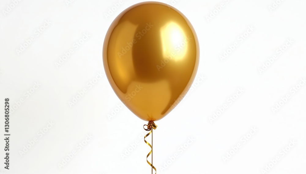 Isolated studio shot of golden party balloon. Shiny metallic surface. Festive decor element for birthdays, celebrations. Elegant ornament isolated on transparent background. Symbol happiness, joy, Isolated studio shot of golden party balloon. Shiny metallic surface. Festive decor element for birthdays, celebrations. Elegant ornament isolated on transparent background. Symbol happiness, joy,