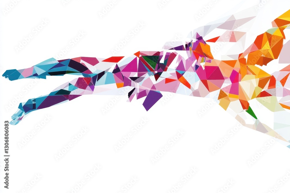 Obraz premium Abstract Colorful Geometric Shape of an Outstretched Human Figure