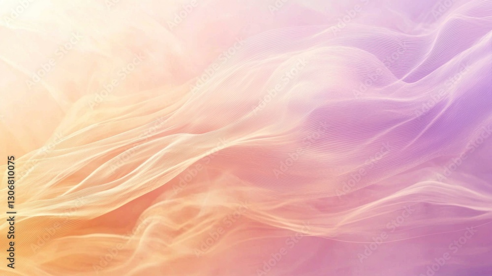 Obraz premium Soft flowing pastel abstract waves over a gradient background