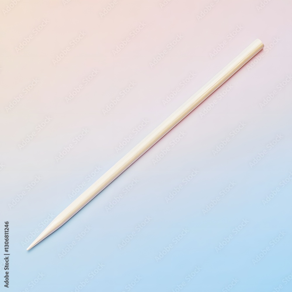 Simple Wooden Stick on Gradient Background for Minimalist Design