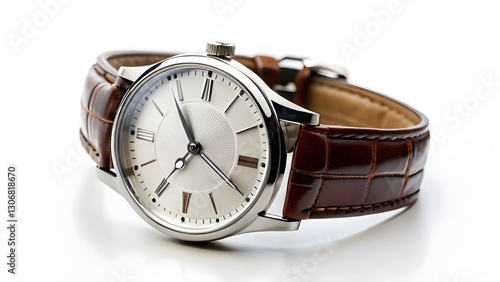 Classic Wristwatch with Leather Strap