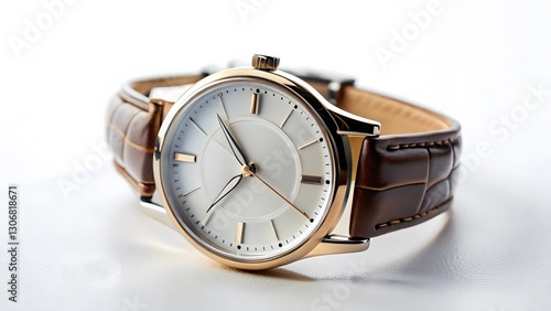 Classic Wristwatch with Leather Strap
