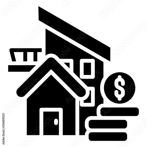 Home Value Icon in Glyph Style. Simple Vector Design. Simple Vector Glyph Icon