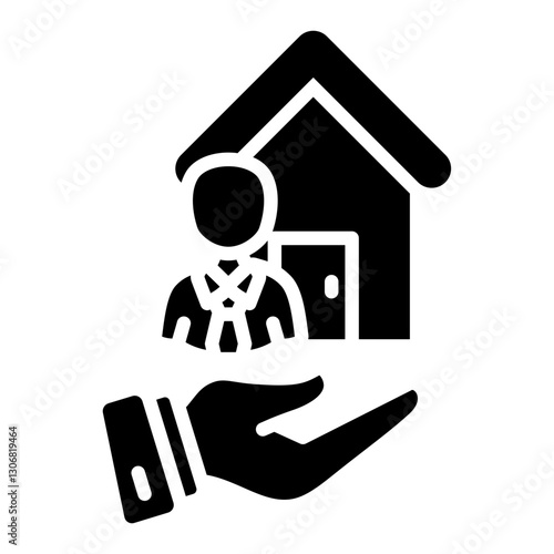 Estate Agent Icon in Glyph Style. Simple Vector Design. Simple Vector Glyph Icon