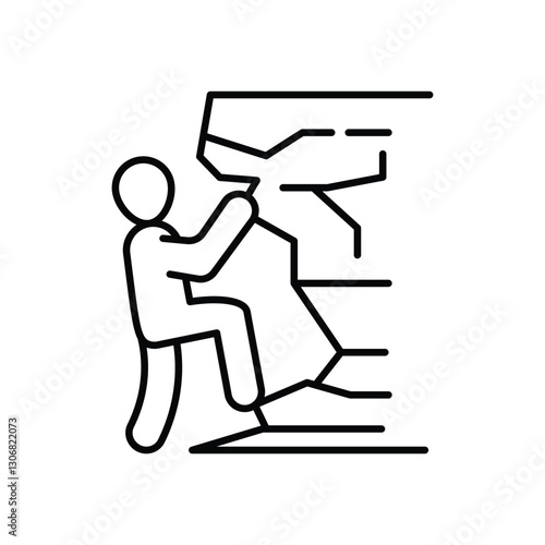 Rock Climbing Vector icon