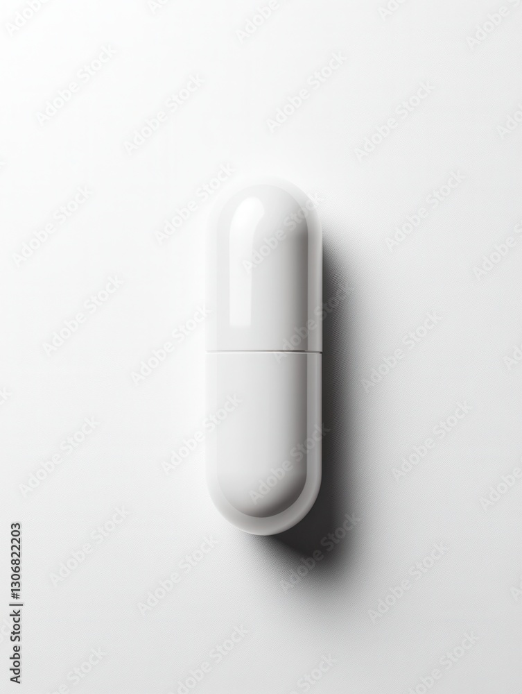 Capsule placed on a clean white background with soft shadows showcasing minimalism and hyper realistic details Generative AI Capsule placed on a clean white background with soft shadows showcasing minimalism and hyper realistic details Generative AI