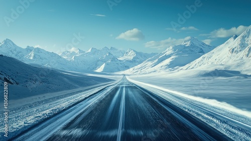 Wallpaper Mural Snowy mountain road, winter driving. Torontodigital.ca